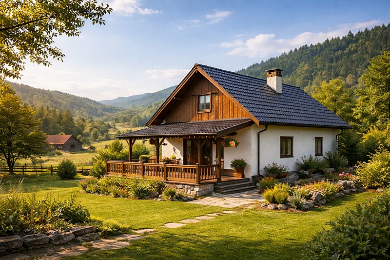 시골집 전원주택 풍경 사진